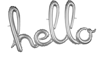 39" Hello Balloon - Script balloon - Graduation - Announcement balloon - Bachelorette Party - Decoration - Photo Shoot Prop