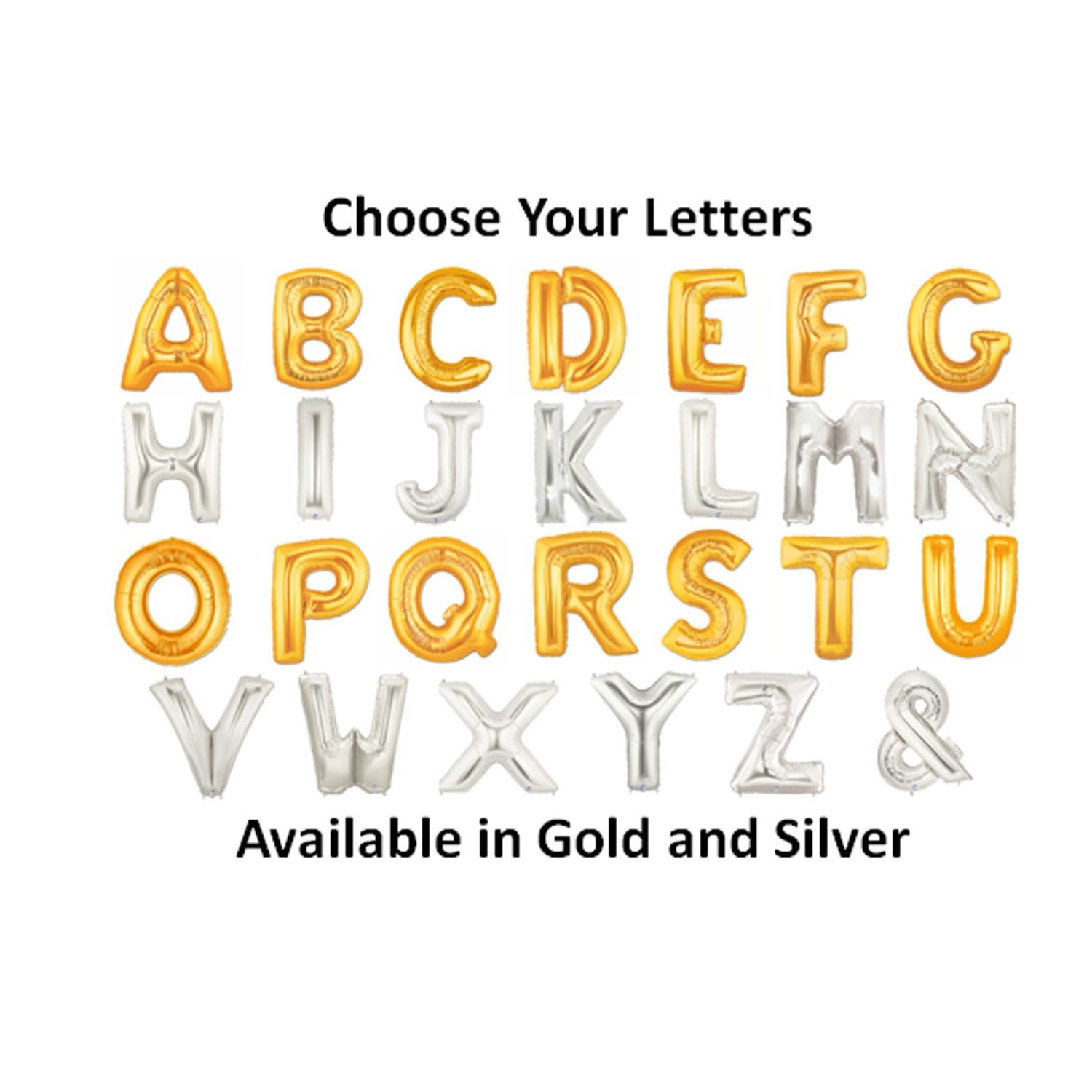 Metallic letter sales balloons