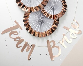 Hen Party Decorations, Rose Gold Team Bride Banner, Hen Party Banner, Bride to be Banner, Bridal Shower Decorations, Bachelorette Party
