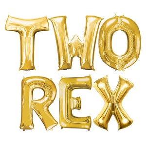 Two Rex Banner, 2nd Birthday Decor, Dinosaur Birthday Decorations, Two Rex Dinosaur Party Balloon Banner, Two Rex Birthday - 16in Tall Banner Only