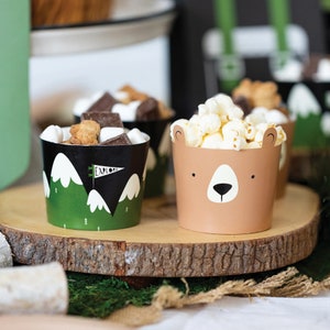 Treat Cups | Paper Baking Cups - Camping Birthday Party - Adventure Party - Woodland Party - Bear Birthday Party - Woodland Baby Shower