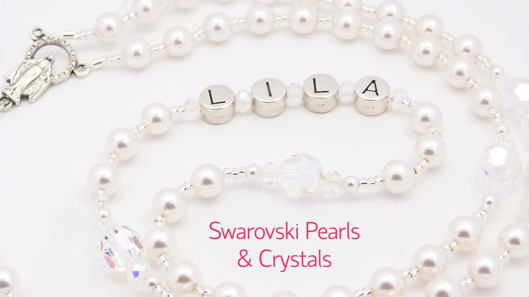 Personalised Rosary Beads Baptism Girl Baptism Gift Baby Etsy