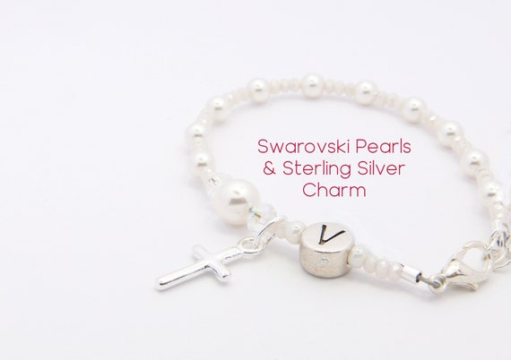 baby baptism bracelet swarovski