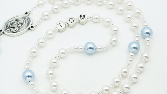 rosary beads for christening gift