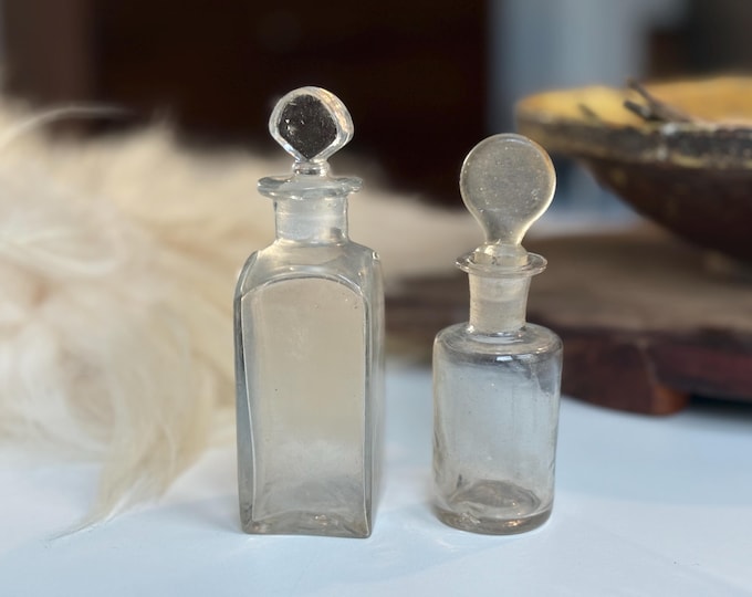 1930s Glass Medicine Vials with Stoppers