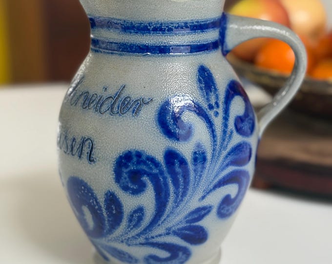 German Salt Glaze Wine Pitcher, 1960s