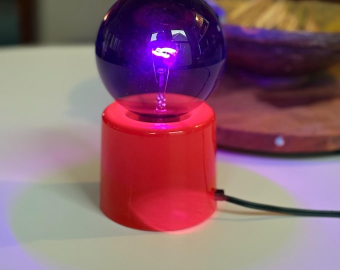 1960s Orange Space Age Black Lit Table Lamp