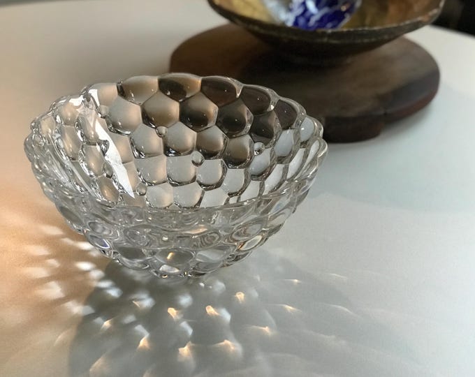 Orrefors Signed Crystal Raspberry Bowl 8”