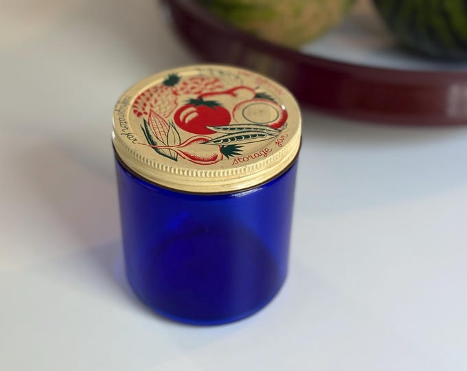 1940s Hazel Atlas Cobalt Glass Refrigerator Jar
