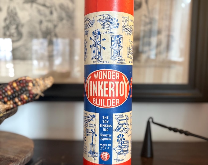 1920s Tinkertoy Wonder Builder Set, by The Toy Tinkers Inc USA
