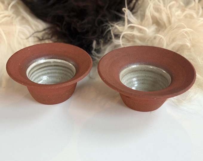 1990 Signed Red Clay Bowls/Votive Candle Holders