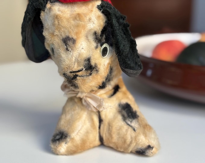 Early Ideal Brand Plush Dalmatian Fire Fighter Dog Stuffed Toy, No Tag