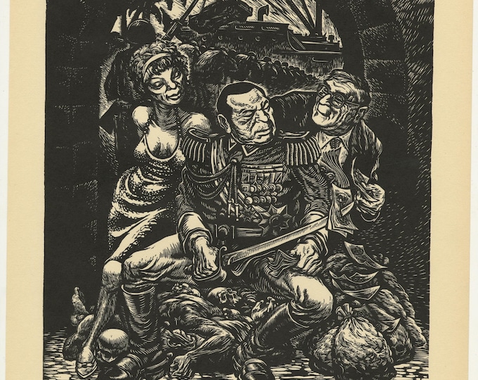 Portrait of a Dictator 1959 Original Lithograph by Iker Larrauri