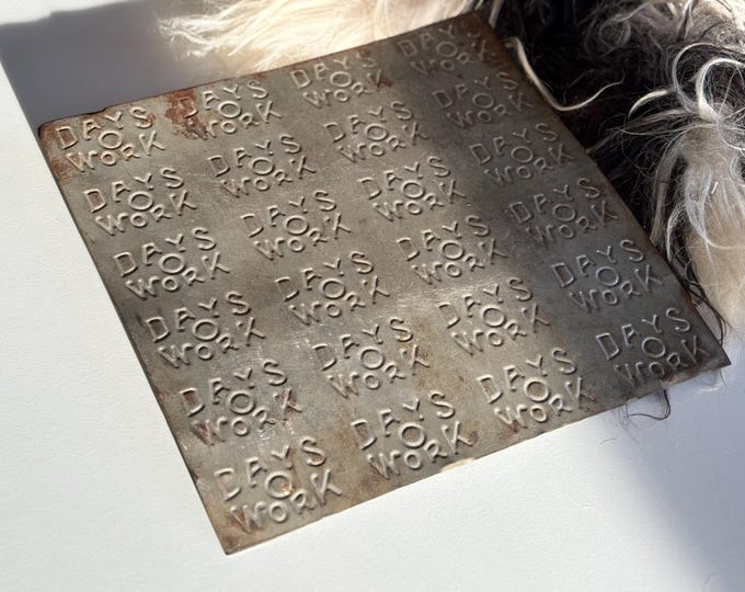 1920s Days O Work Chewing Tobacco Mold, Tin Sheet