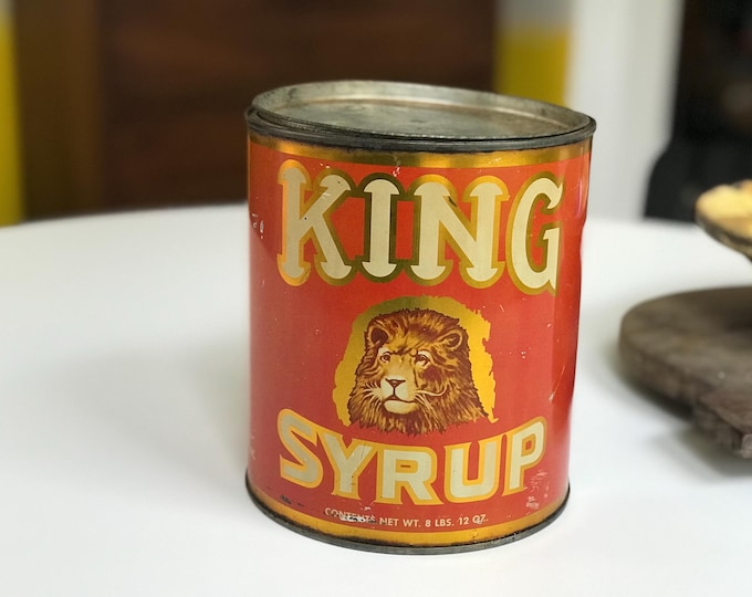 1940s Baltimore’s King Syrup 8lb Tin Can