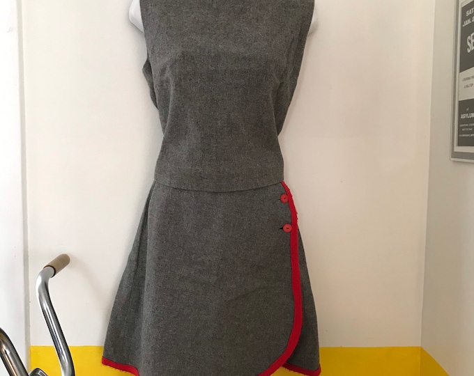 60s Mod Wool Top & Skirt Set Size L/12