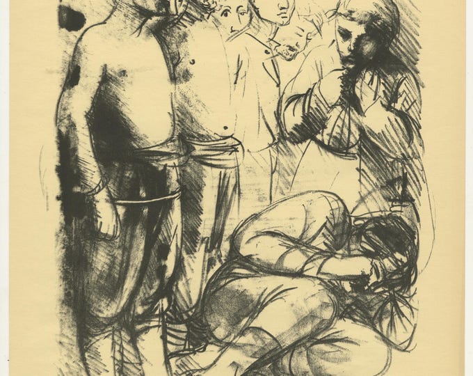 Death Of The Partisans 1959 Original Lithograph by Giacomo Manzù