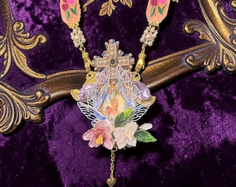 Only The Necklace Young Marie Antoinette Style Iris   Royal  Necklace Pendant
