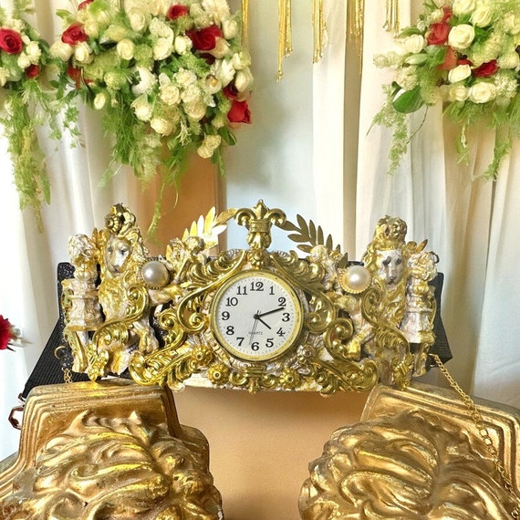 Baroque Medieval Lions Gold Massive Wide Waist Elastic Belt  display picture 1