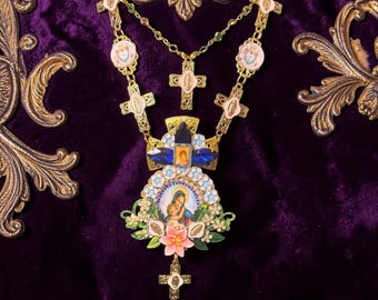 Madonna Virgin Mary Madonna Red Cameo Necklace