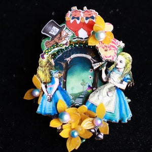 Wonderland Colorful Brooch Alice In Wonderland Enamel Details Huge
