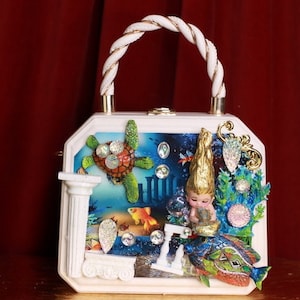 Barroco Vivid Pintado a Mano Efecto 3D Acuario Nautical Boutique Bolso de mano