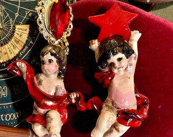 Baroque Musical Cherubs Angels  Studs Earrings