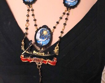 Pellicular Hand-Painted Venice Gondola Venezia Necklace