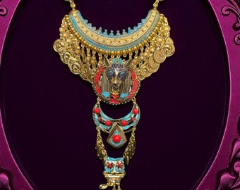 Egyptian Revival Pharaoh Huge Necklace
