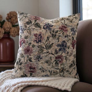 tapestry floral pillow cover fall throw pillow autumn designer upholstery cushion handmade decorative pillow for sofa bed or chair