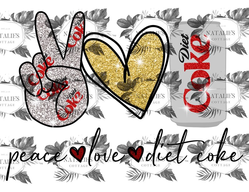 Peace love diet coke PNG peace love sublimation designs | Etsy