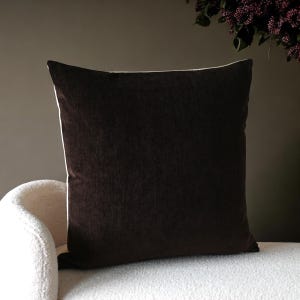 Dark brown throw pillow cover chenille pillow case for decorative pillow for boy room decor living room decor item for home moody decor gift