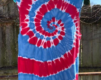 tie dye tank, spiral, unisex size medium, tank top