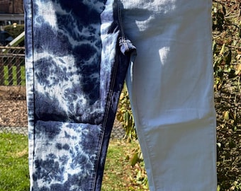 tie dye women's white jeans