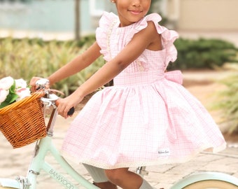 pink plaid dress, Plaid dress, vintage dress, easter dress
