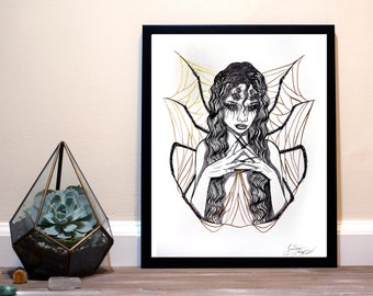 Jorōgumo - Inktober Art Print