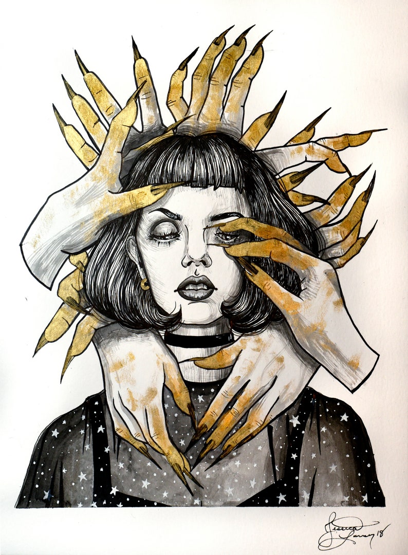 Chirophobia Fear of Hands Phobia Pen and Ink Inktober Art Etsy