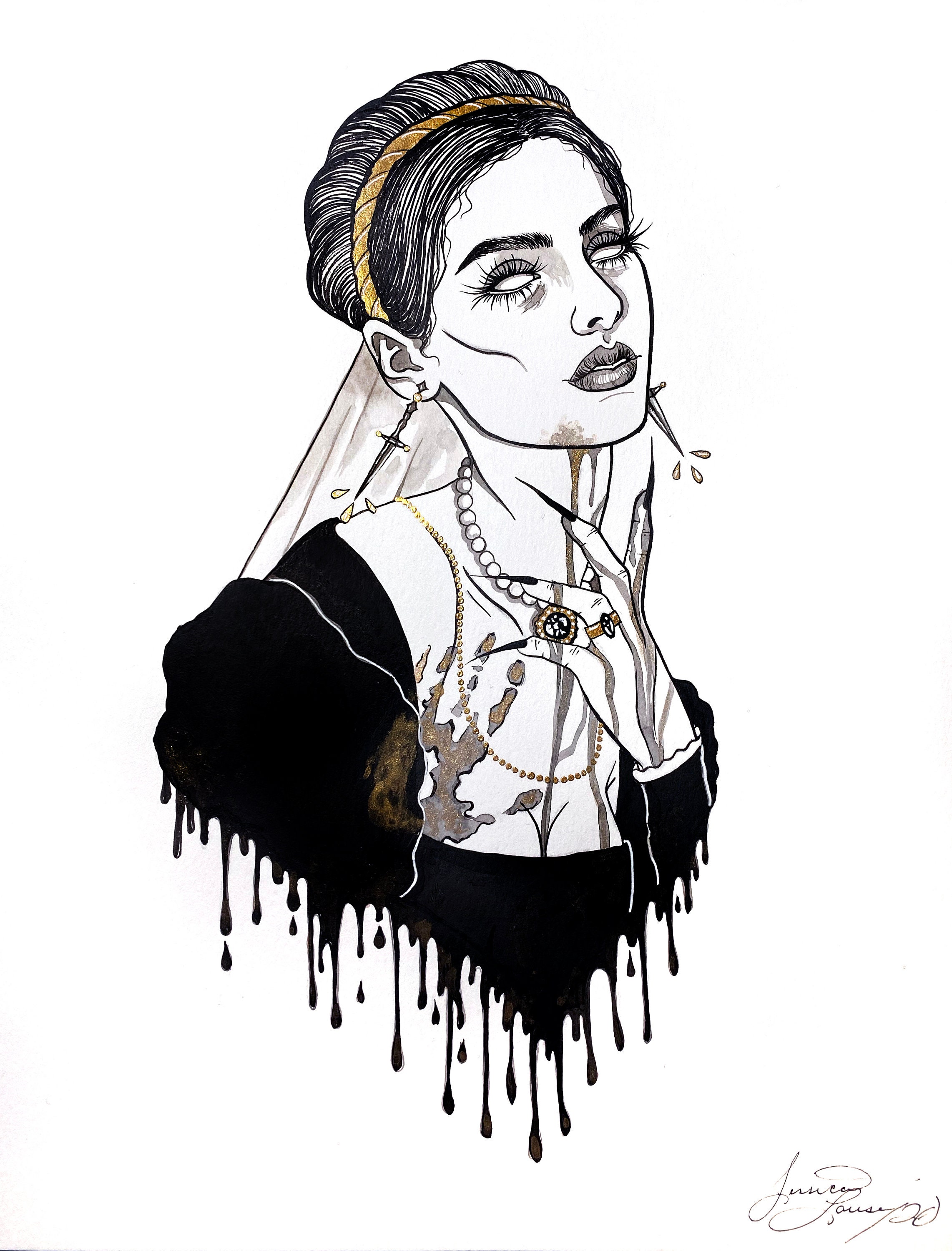 Elizabeth Báthory - Inktober Art Print - Etsy
