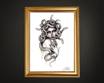 Medusa | Greek Mythology - Inktober Art Print