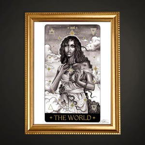 El Mundo - Impresión artística de la carta del Tarot