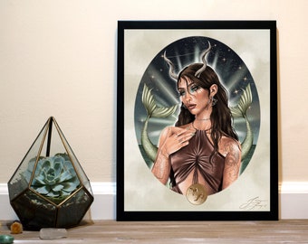 Capricorn Portrait - Zodiac Art Print