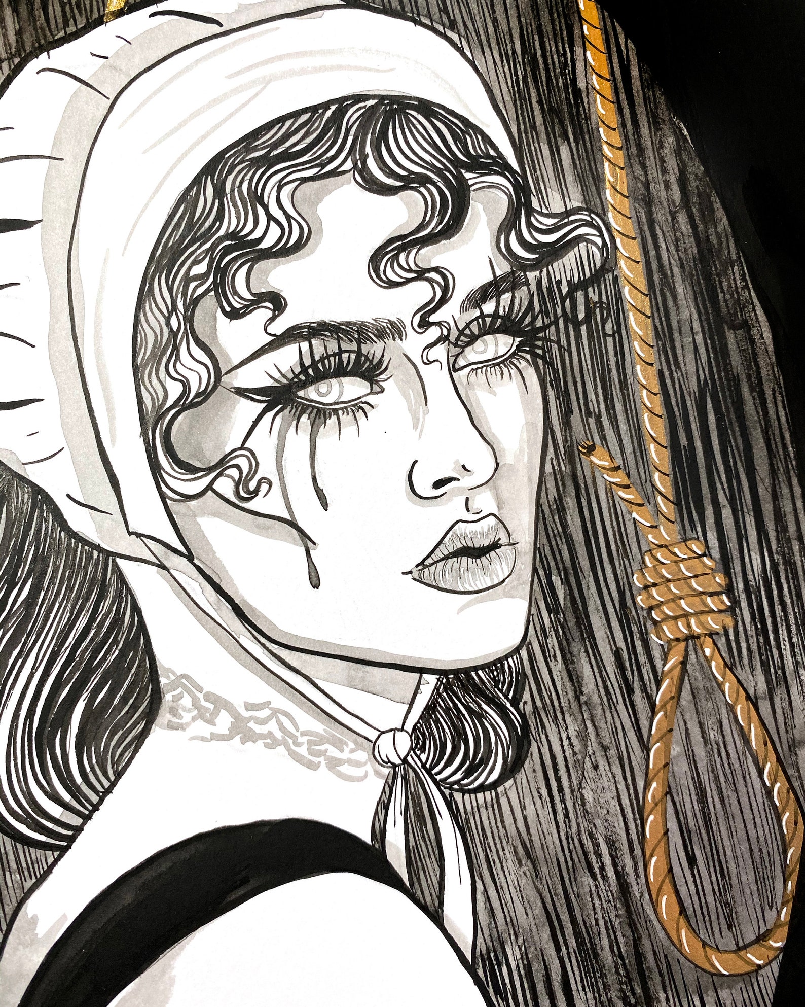 Half-hanged Mary Inktober Art Print | Etsy