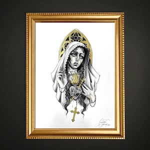 Hagiophobia - Fear of Saints - Inktober Art Print