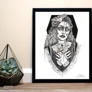 Mercy Brown Vampire - Inktober Art Print