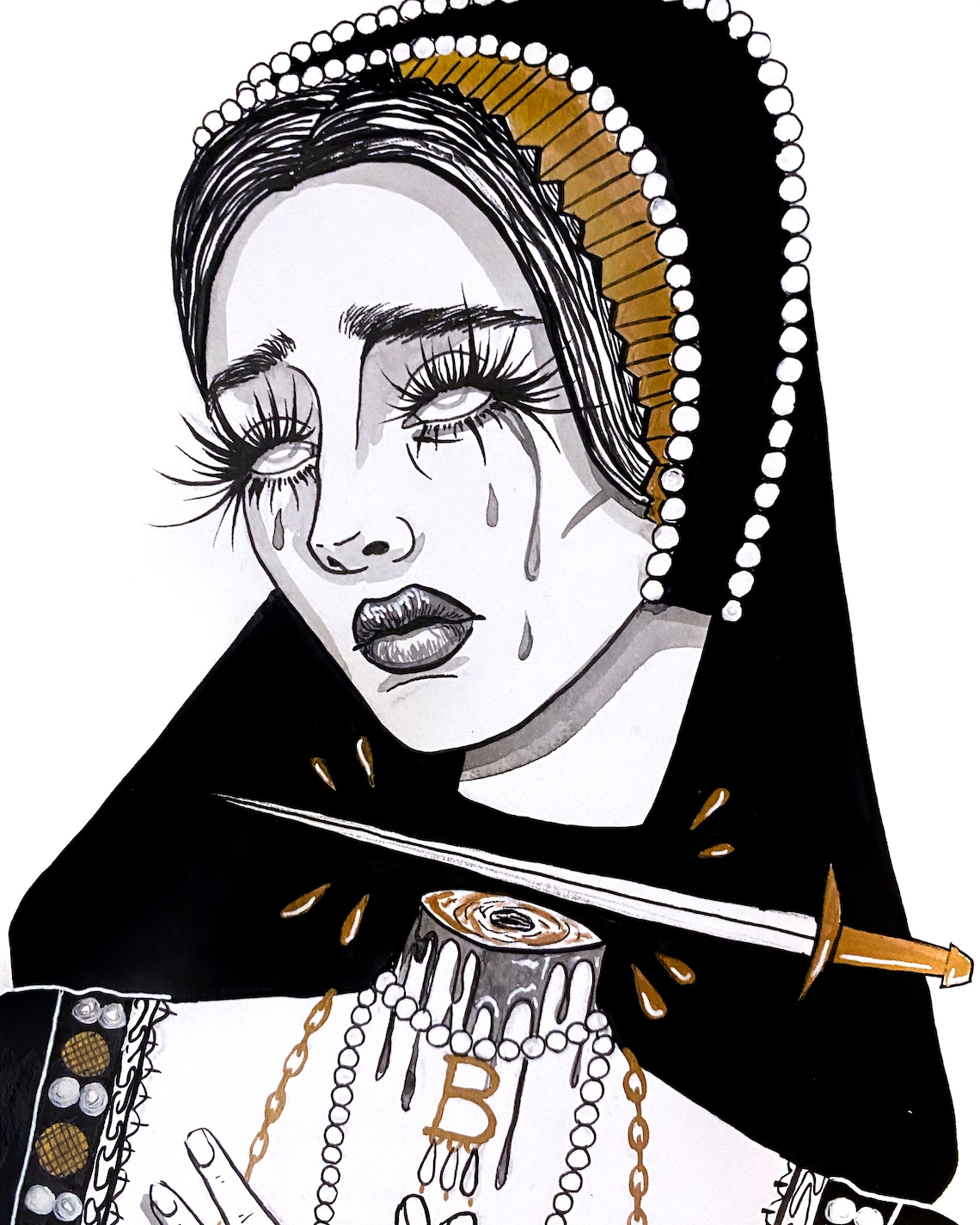 Anne Boleyn Inktober Art Print Etsy