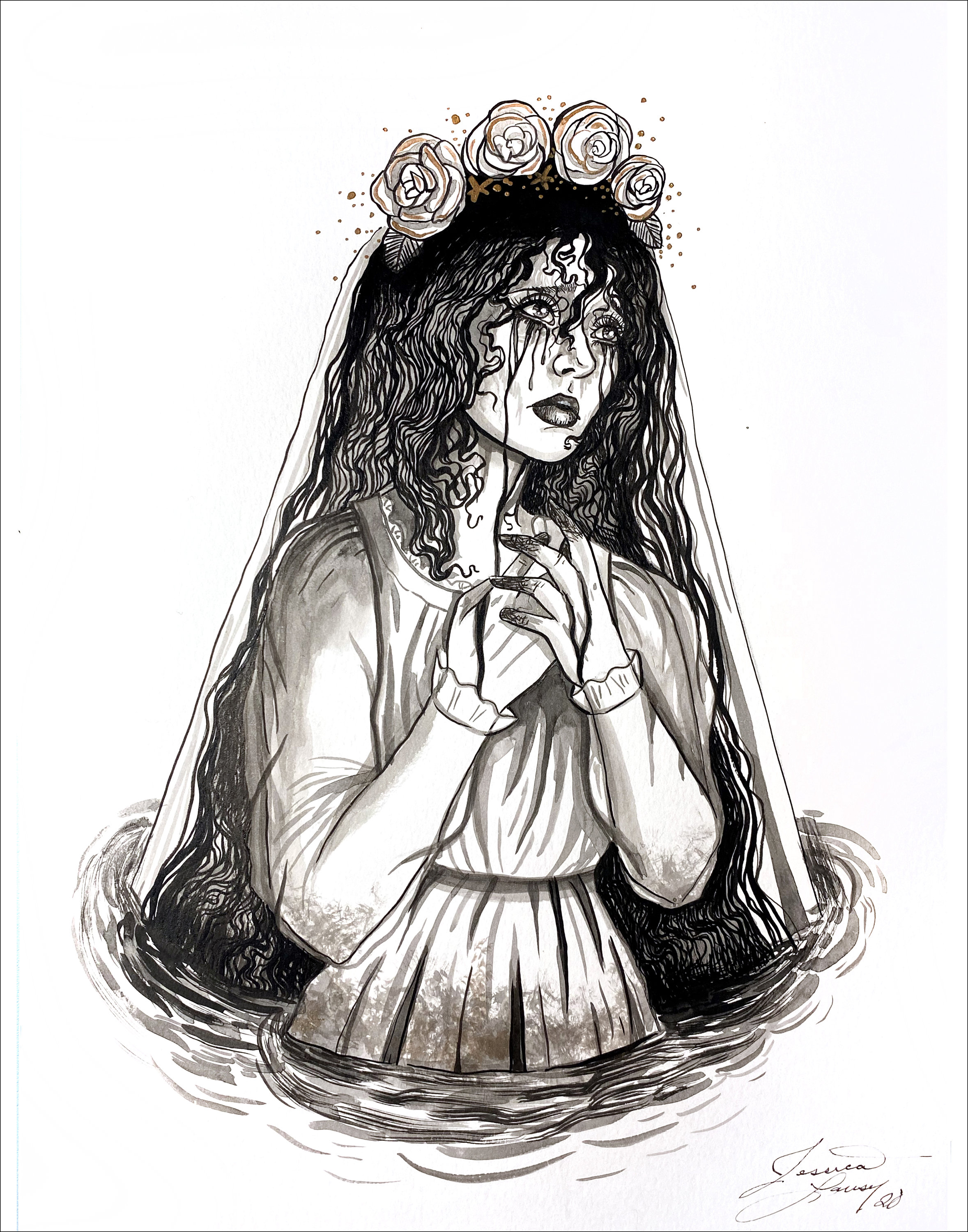 La Llorona Inktober Art Print - Etsy México