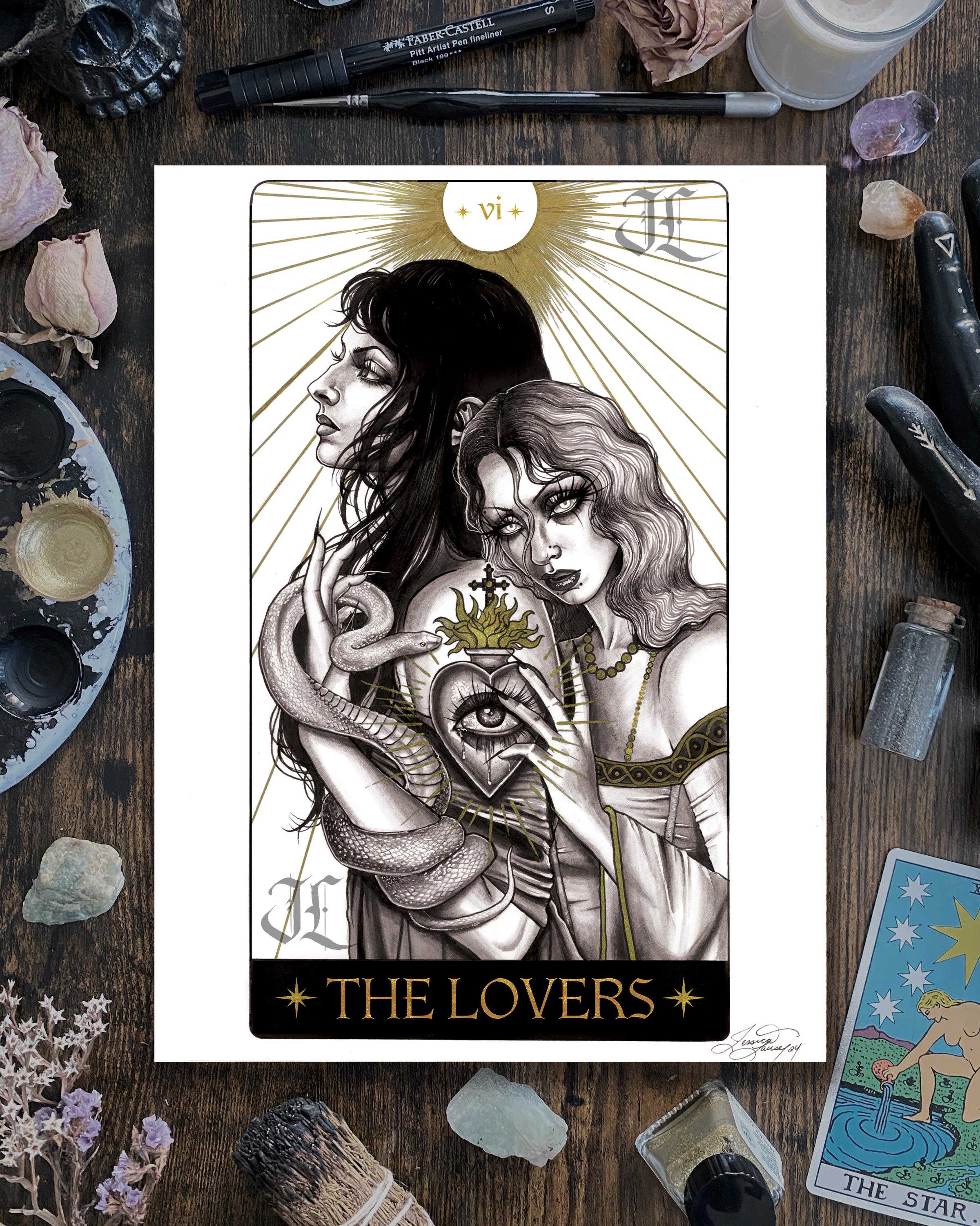 The Lovers - Tarot Card Art Print - Etsy