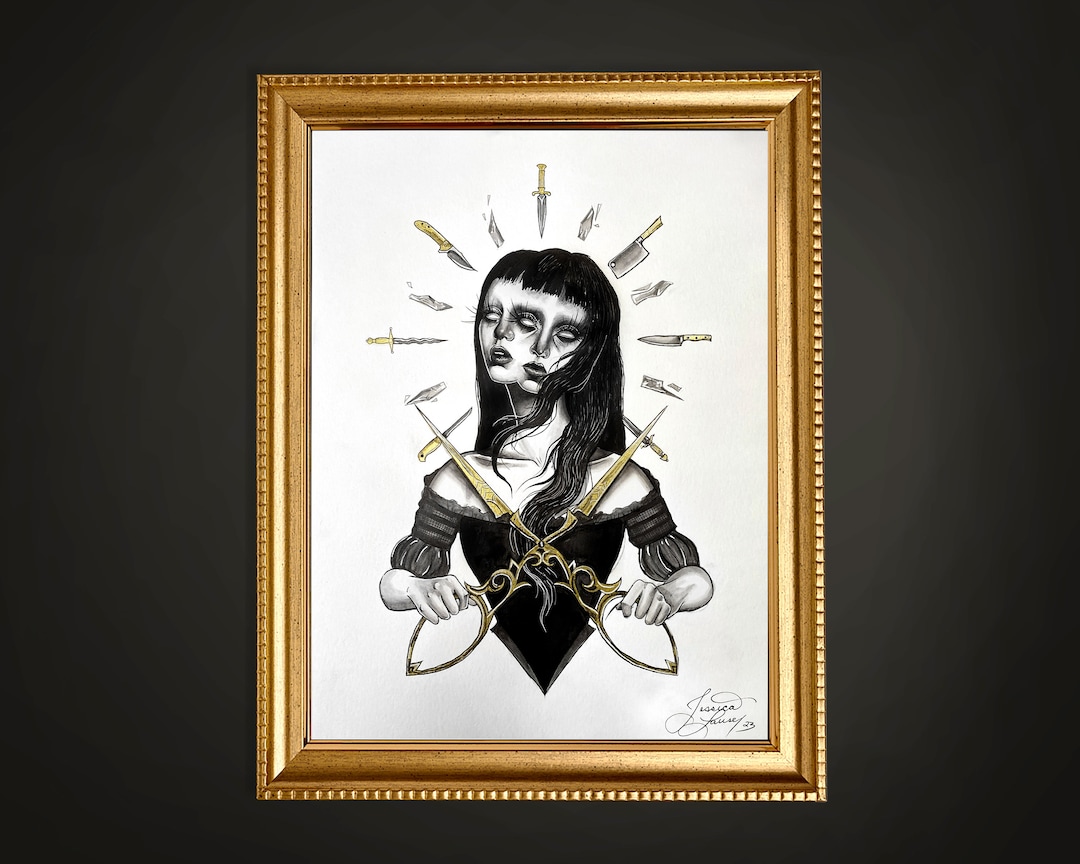 Aichmophobia Fear of Sharp Objects Inktober Art Print Etsy