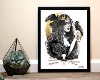 Badb Catha - Inktober Art Print