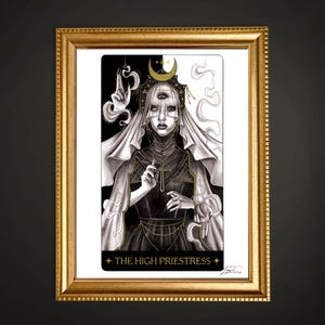 La Suma Sacerdotisa - Lámina artística de la carta del Tarot